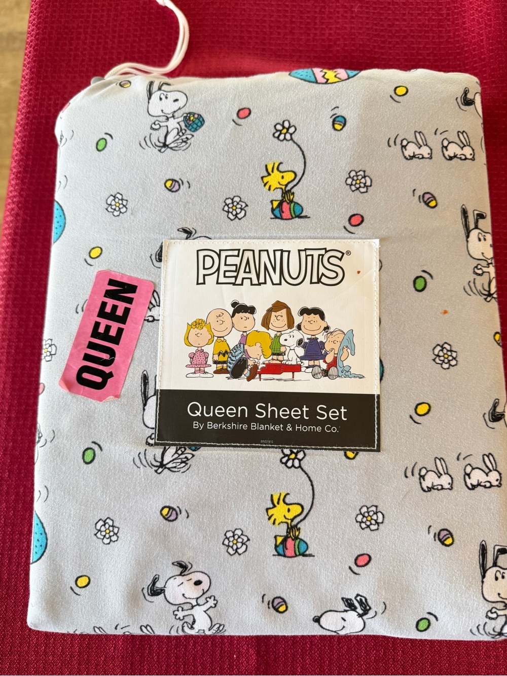 New Peanuts Snoopy Woodstock Queen Sheet Set 4-Piece Sheets Easter Egg Hunt